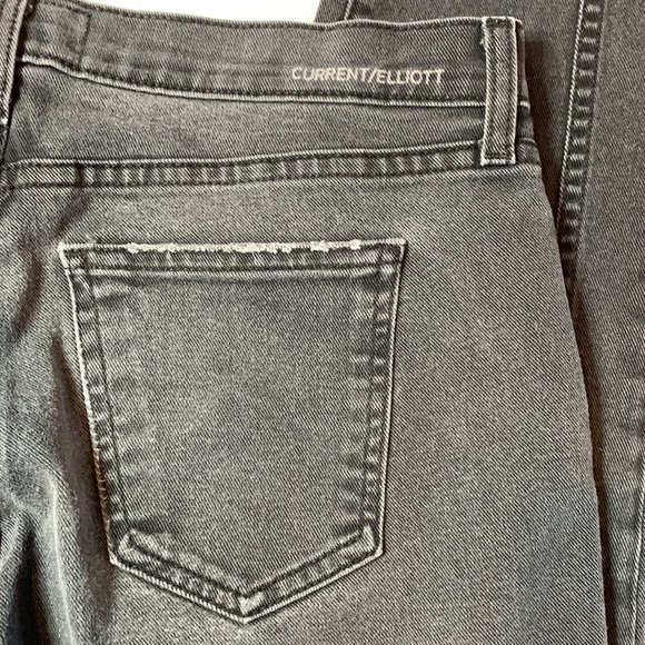 Current/Elliott The Seamed Easy Stiletto Skinny Jeans, Charcoal Gray/Black, 28 - Picture 10 of 16